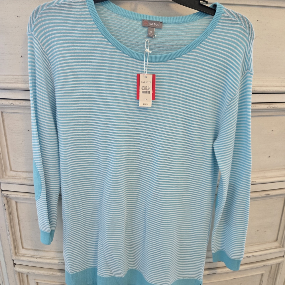 Talbots Blue Striped Sweater